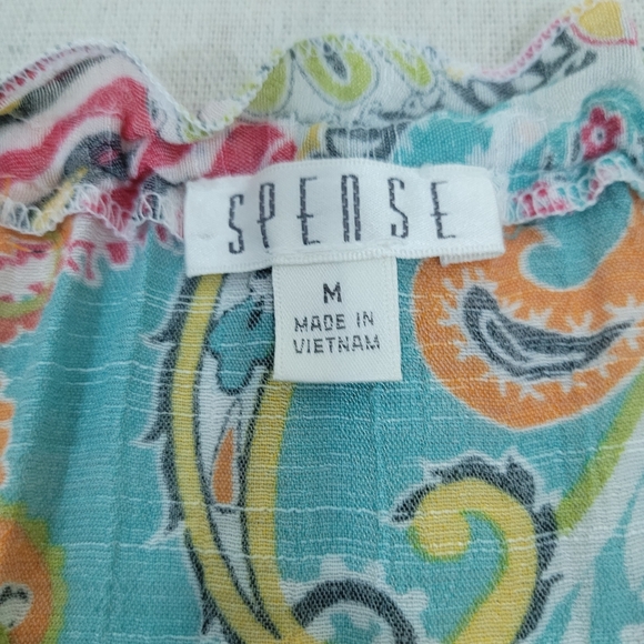 SPENSE Womens Size Medium Multicolored Paisley Pattern BOHEMIAN Lace Fringe EUC - Picture 4 of 12